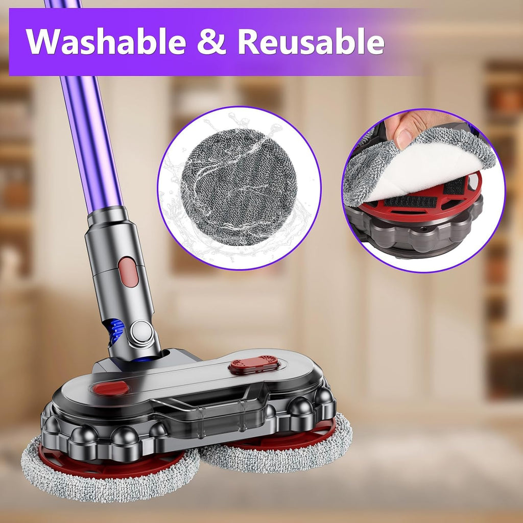 MYUAKO Mop Head for dy-Son V7/V8/V10/V11/V12/V15 Vacuum Cleaners, Electric Floor Mop with Removable Water Tank, Wet Mop Head Attachment Wet and Dry
