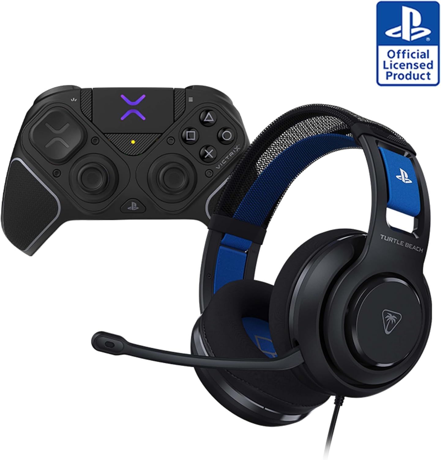Bundle of Turtle Beach Atlas 200 Wired Gaming Headset Officially Licensed for PS5 & PS4 - Black + Victrix Pro BFG Reloaded Wireless Gaming Controller Officially Licensed for PS5, PS4, PC
