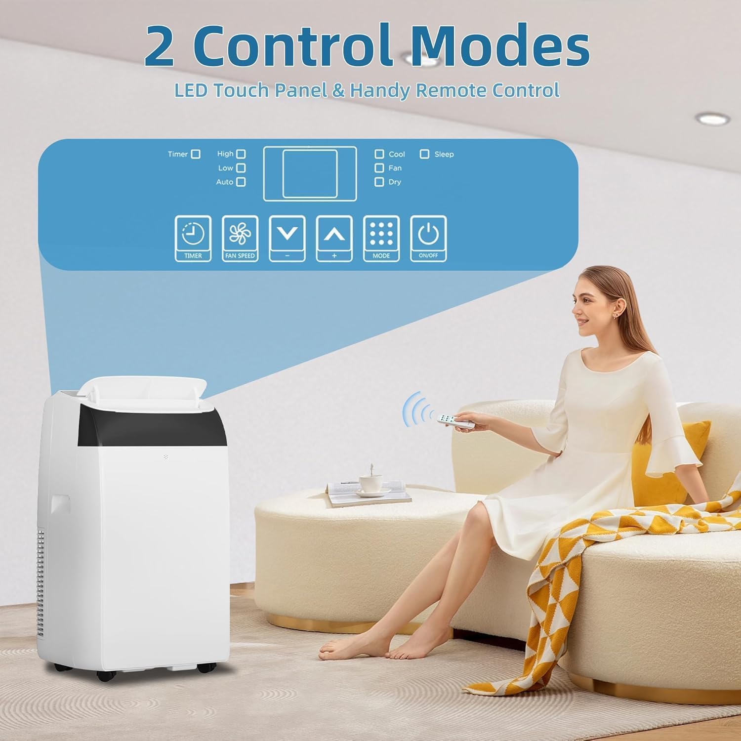 GarveeTech 14000 BTU Portable Air Conditioner for Large Room up to 750 Sq Ft - 3 in-1 AC Unit w/Dehumidifier & Fan, CEER 7.83 Quiet 52dB, Easy Install Kit for Home/Garage/Apartment