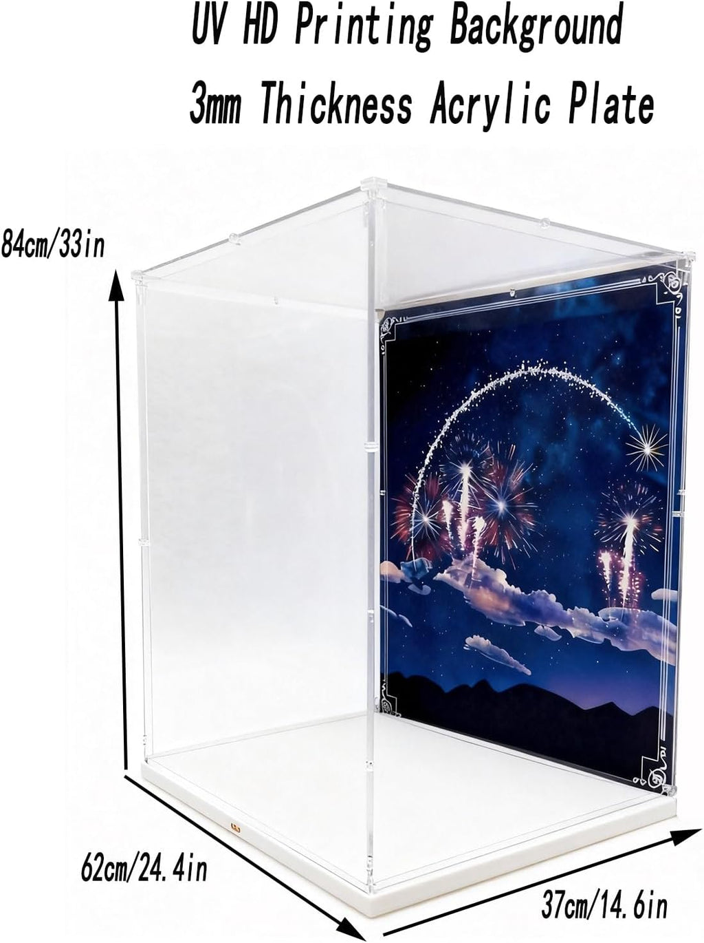 WICUS 3mm Acrylic Display Case Compatible with Lego 43222 Dustproof Clear Display Box(NOT Included The Model)