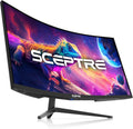 Sceptre 34-Inch Curved Ultrawide WQHD Monitor, 3440 x 1440, R1500, Up to 180Hz/165Hz, DisplayPort x2, 100% sRGB, 1ms, Built-in Speakers, Black (C345B-QUT168 Series)