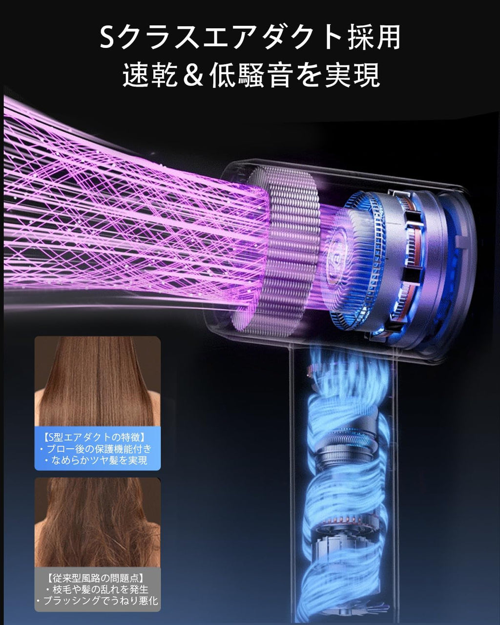 High-Speed Hair Dryer with 1.8' Touch Screen, 140,000 RPM, 5 Billion Negative Ions, 15 Custom Modes, Instant Start for Fast Drying & Hair Care 1600W