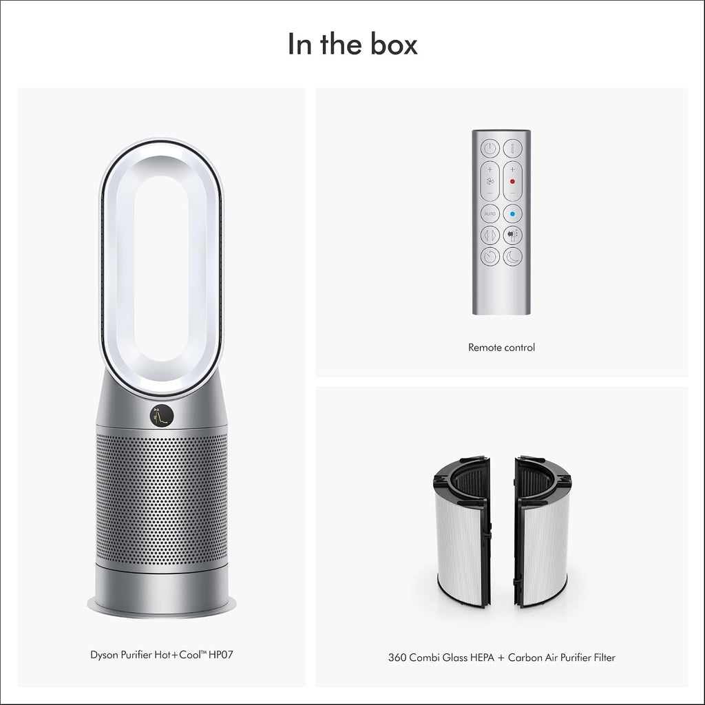 Dyson Purifier Hot+Cool HP07 Air Purifier, Heater, and Fan - White/Silver, Large