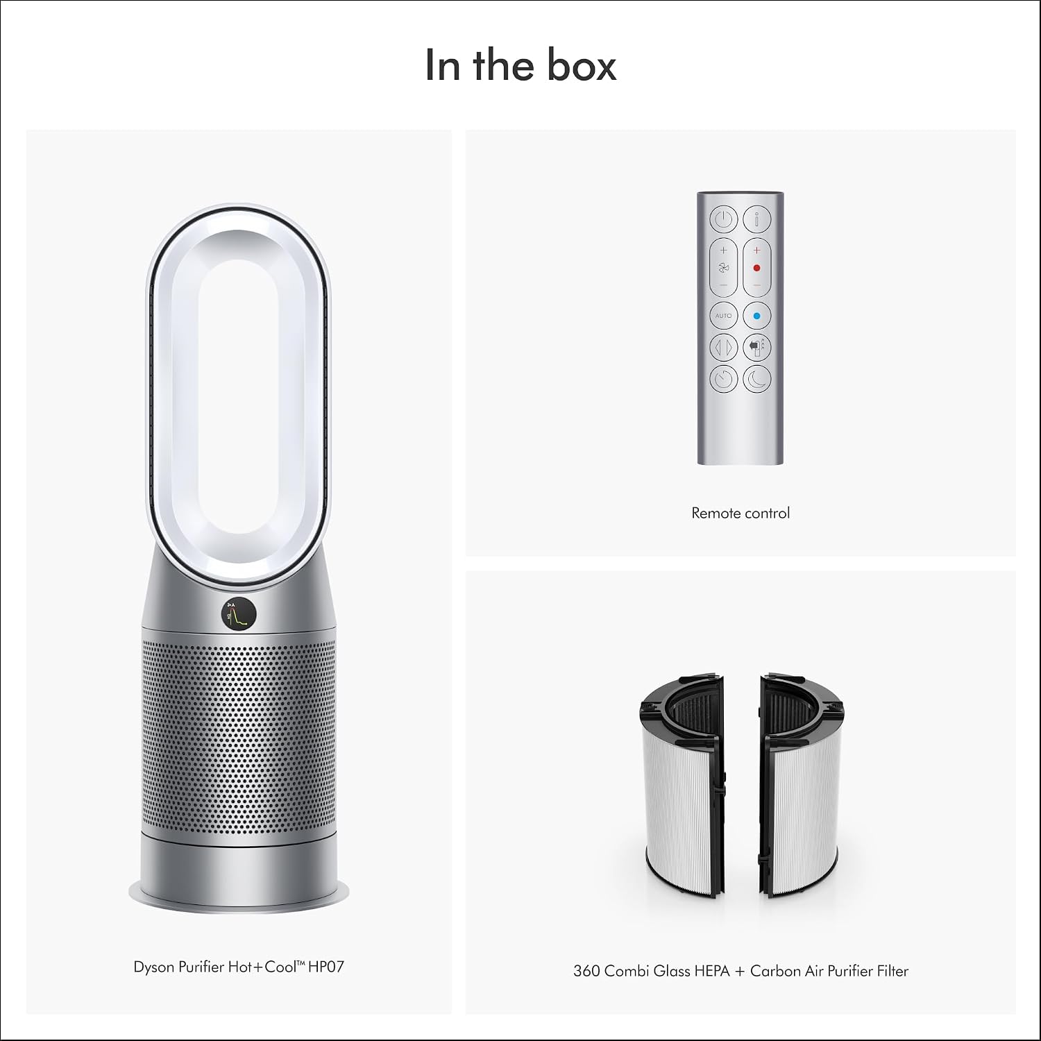 Dyson Purifier Hot+Cool HP07 Air Purifier, Heater, and Fan - White/Silver, Large