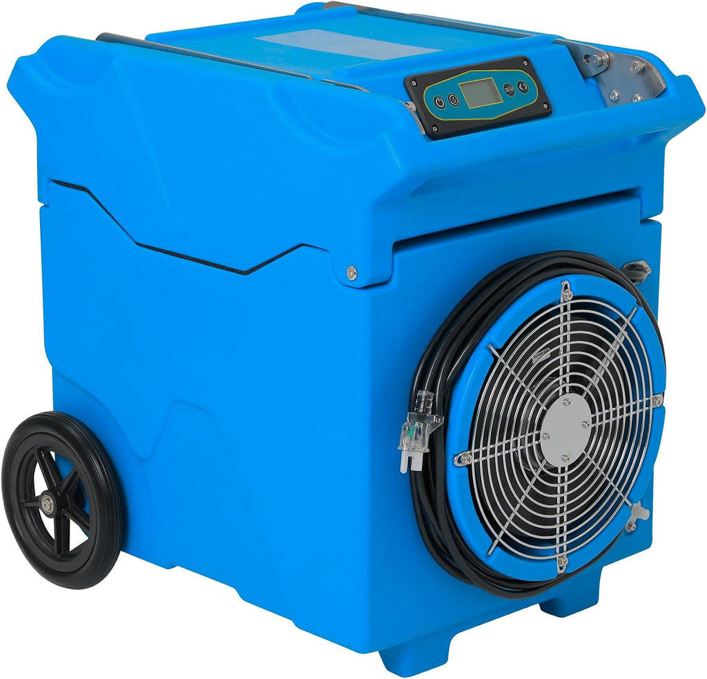 Mounto MOUNTO 230Pints LGR Commercial Compact Dehumidifier with Pump and Drain Hose, LGR Portable Dehumidifier with wheels for Home, Basements, Garages, and Job Sites (Blue)