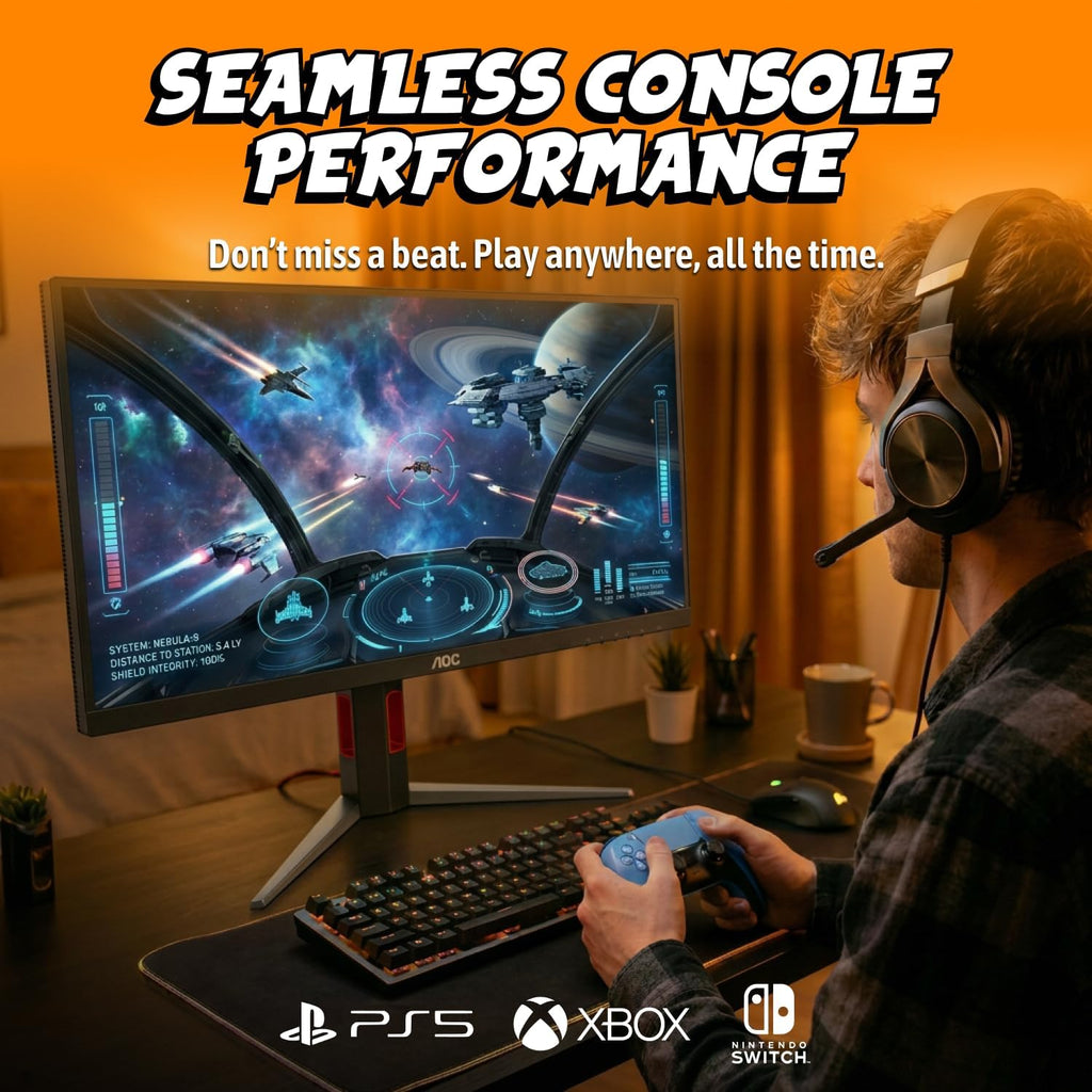 AOC 27 Inch 4K Gaming Monitor, Mini-LED IPS, 3840x2160 160Hz / FHD 320Hz, 1ms, HDMI 2.1, Display HDR 1000, G-SYNC Compatible, Height Adjustable Stand, USB Hub, U27G4XM