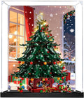 Acrylic Display Case for Lego 41843 Family Christmas Tree Building Set– Dustproof Display Box & Showcase, Display Box Compatible with Lego 41843 -Only Display case (Back Spray Black Base 2)