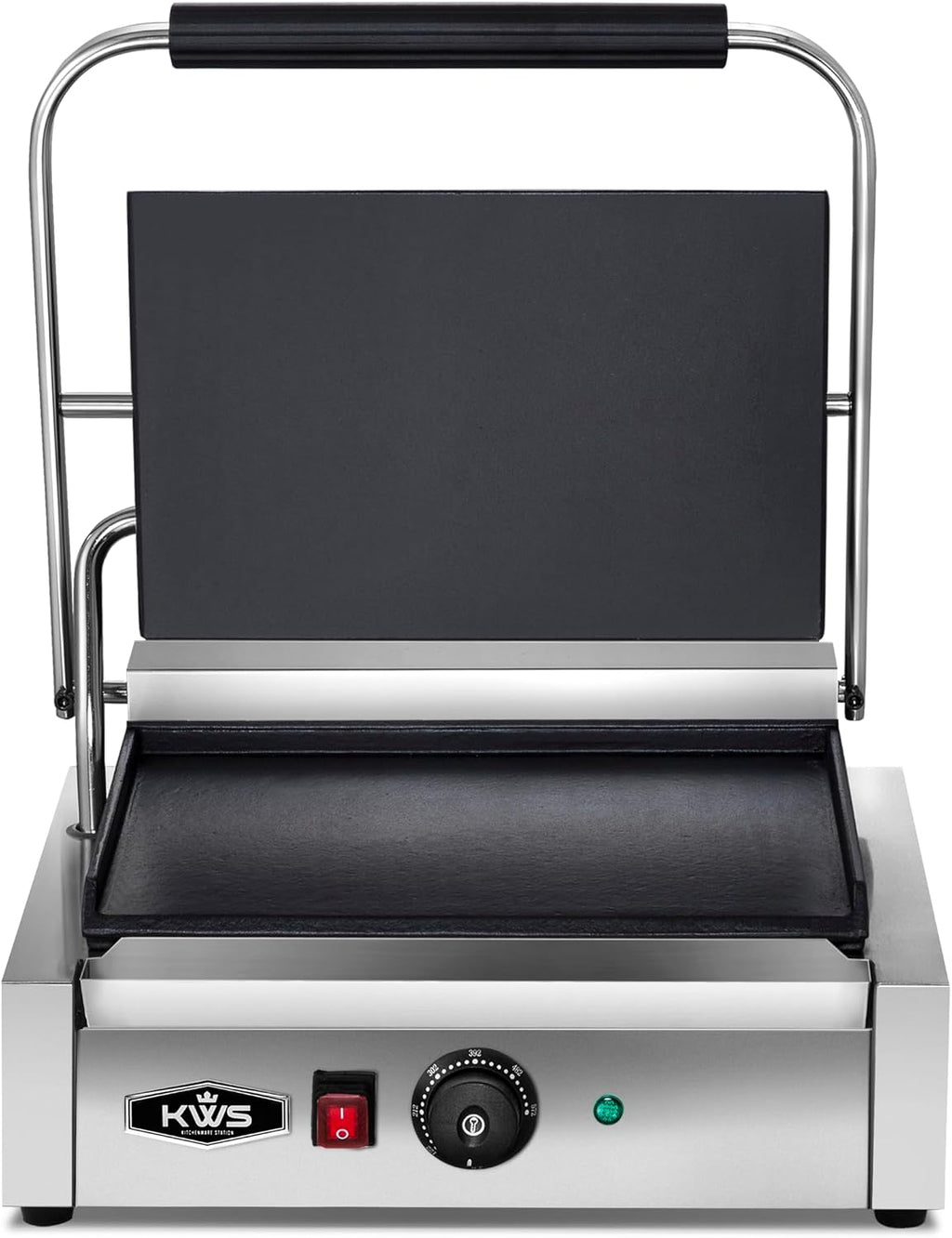 KWS FM-17 1700W Electric Panini Press Maker with Smooth Top & Bottom Plates Sandwich Toasting Grill – 13.5″ X 9.25″ Cooking Surface