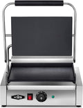 KWS FM-17 1700W Electric Panini Press Maker with Smooth Top & Bottom Plates Sandwich Toasting Grill – 13.5″ X 9.25″ Cooking Surface