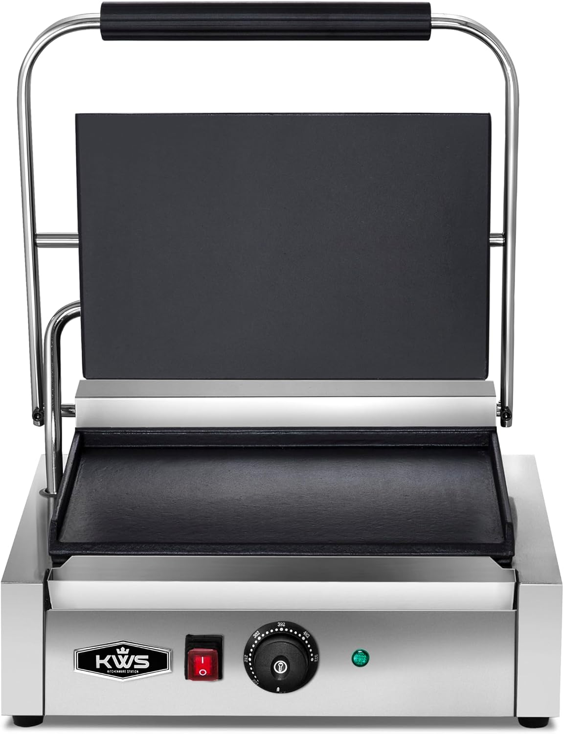 KWS FM-17 1700W Electric Panini Press Maker with Smooth Top & Bottom Plates Sandwich Toasting Grill – 13.5″ X 9.25″ Cooking Surface