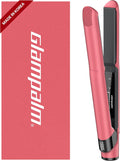 GLAMPALM GlamMuse 1' | All-Ceramic Flat Iron Infused with Vita-C, Salon Results with Less Heat Damage, Trusted by K-Pop Hair Stylists, Dual Voltage Hair Straightener, Silk Press | GP201T