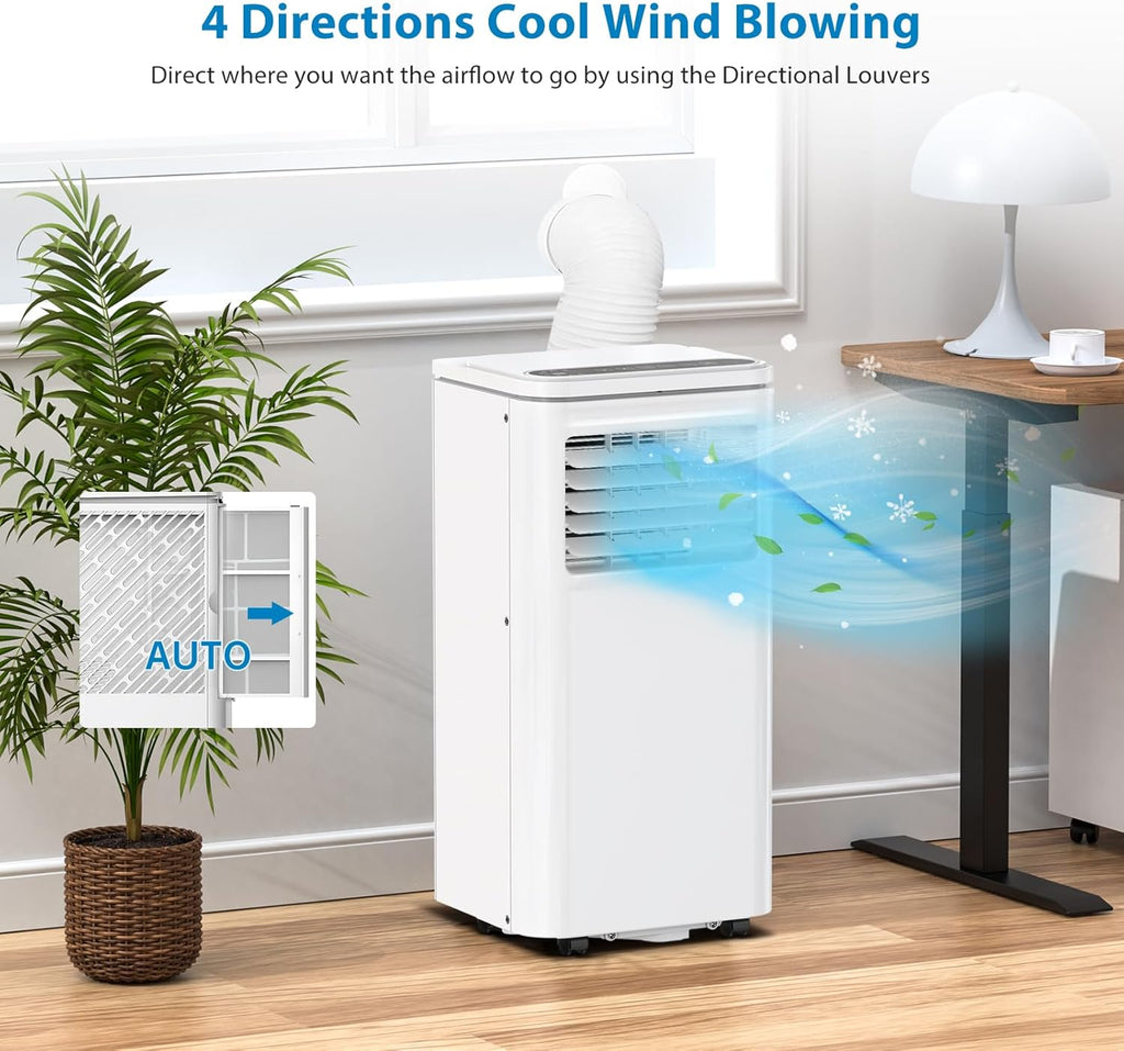 10,000 BTU Portable Air Conditioners, 3-in-1 ModesUp to 450 Sq.Ft.,LED Display, Remote Control, 24H Timer, Quiet Floor AC with Window Installation Kit,for Bedroom.