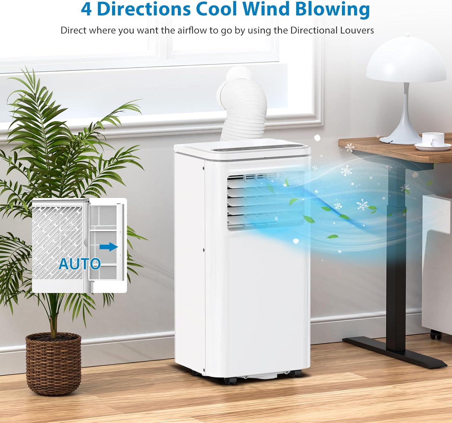 10,000 BTU Portable Air Conditioners, 3-in-1 ModesUp to 450 Sq.Ft.,LED Display, Remote Control, 24H Timer, Quiet Floor AC with Window Installation Kit,for Bedroom.