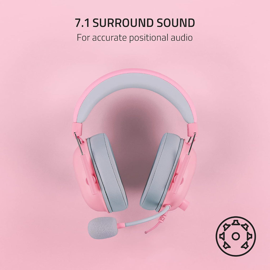 Razer BlackShark V2 X Gaming Headset: 7.1 Surround Sound - 50mm Drivers - Memory Foam Cushions - for PC,PS4,PS5,Switch - 3.5mm Audio Jack - Quartz Pink,(Pack of 8)