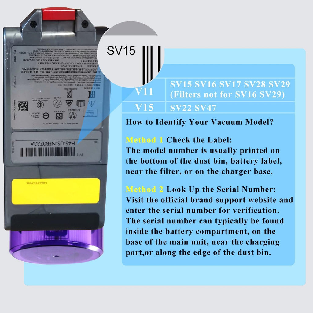 25.2V 10000mAh Replacement for Dyson V11 V15 Click in Battery Part No. 970938-01 SV15 SV16 SV17 SV22 SV28 SV29 SV47 970425-01 (NOT for V11 Screw-in SV14 Battery)