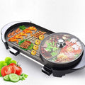 Indoor Korean Barbecue Grill Electric Teppanyaki Grill Table Hot BBQ Plate for Kitchen Dinner Party Camping Festival Cooking -Baking Pan Smokeless Barbecue 1500W,Portable Nonstick Griddle