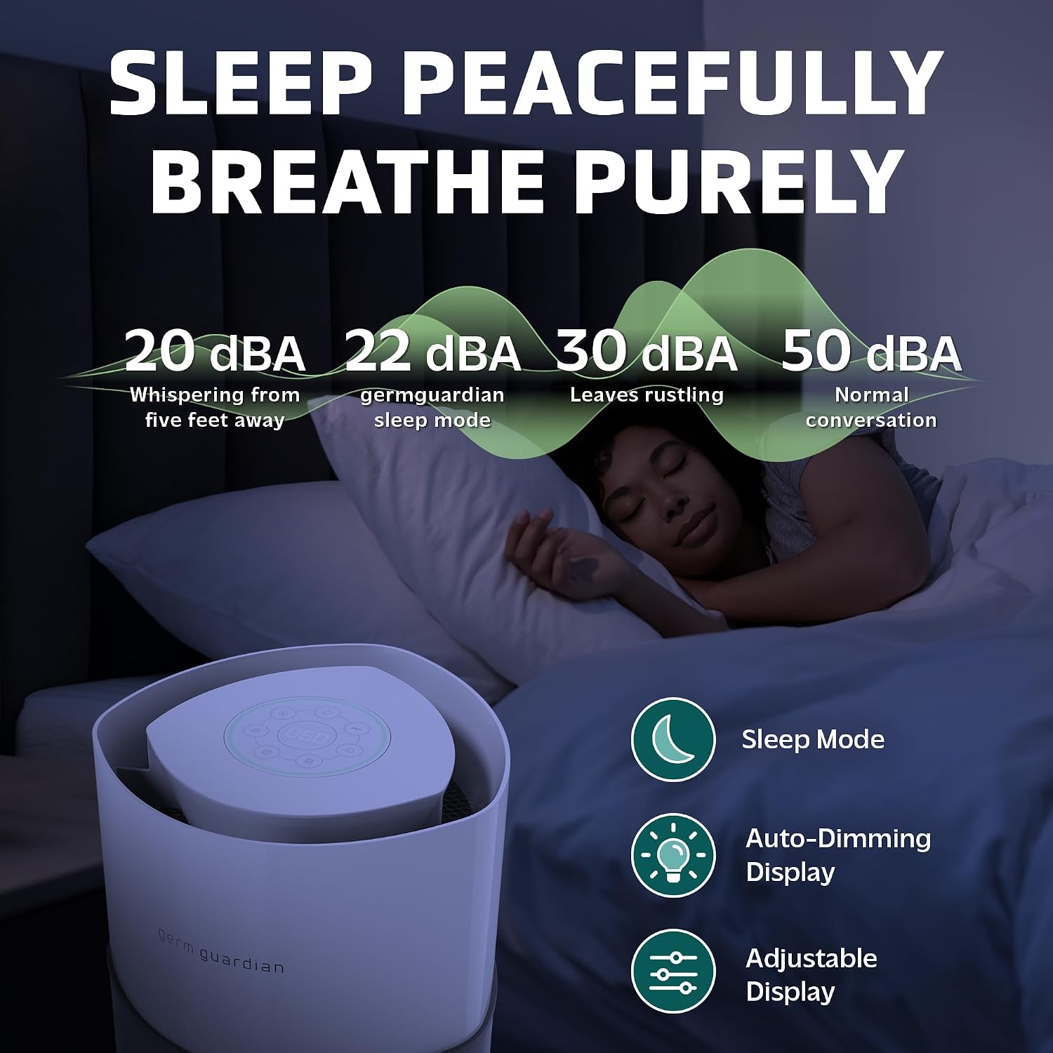 GermGuardian AirSafe+ XL Air Purifier for Home, 360° True HEPA Filter, UV-C Light, Air Quality Monitor, For Large Rooms Up to 1680 Sq Ft, Removes Smoke, Dust & Pet Dander, Gray/White, AC3200