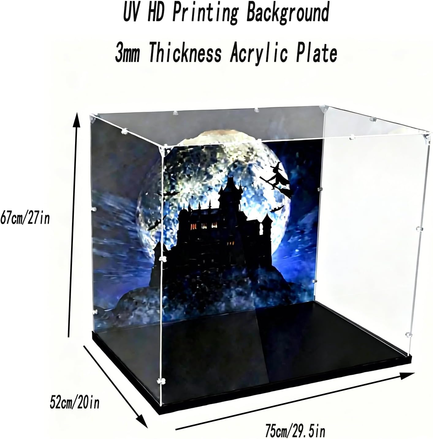 WICUS 3mm Acrylic Display Case for Lego 71043 Dustproof Clear Display Box(NOT Included The Model)