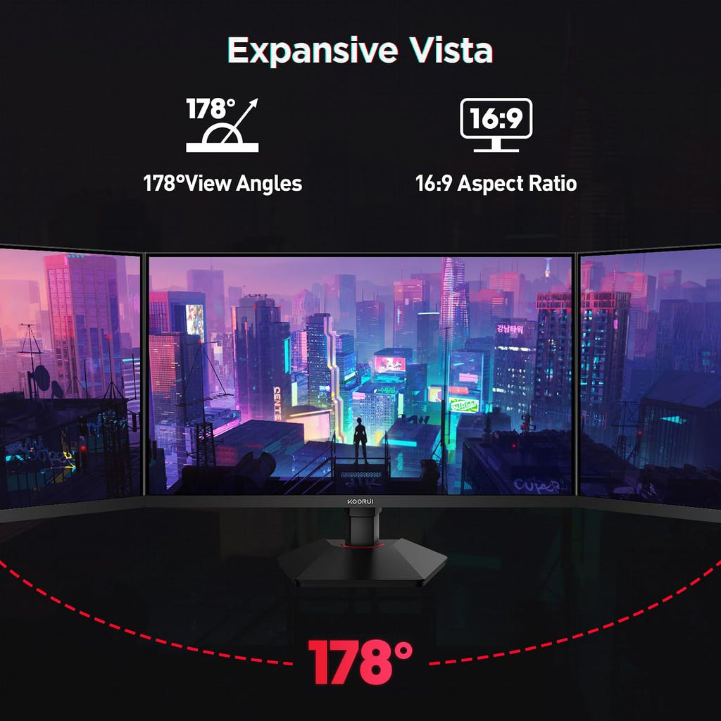 KOORUI 27 Inch Gaming Monitor, 1440p 320Hz Fast IPS PC Monitor, 1ms, HDR400, 98% DCI-P3, PIP/PBP Mode, Adaptive Sync Compatible, Ergonomic Stand, HDMI 2.1 & DisplayPort 1.4, VESA Mountable, G2721E