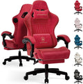 GTPLAYER ACE-PRO Music Gaming Chairs – Built-in Speakers, App Support & Bluetooth Control, Computer Game Chairs with Footrest for Adults, Ergonomic, Reclining, Linkage Armrest, Cherry Red 【Velvet】