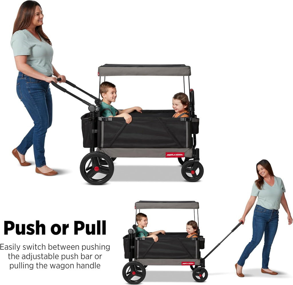Radio Flyer Wagon for Kids, Baby Stroller, Outside Toys for Toddlers 1-3, Rolling Cart, Beach Cart with Wheels, Trav'ler Stroller Wagon with Protective Cover, for Ages 1+ Years