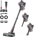 Cordless Vacuum Cleaner, 580W 60KPA Dual Motor Stick Vacuum for Home with 70mins Runtime, 6 LED Green Headlights, Self-Standing Design, V-Shaped Floor Brush for Carpet Tile Pet Hair Hardwood Floors