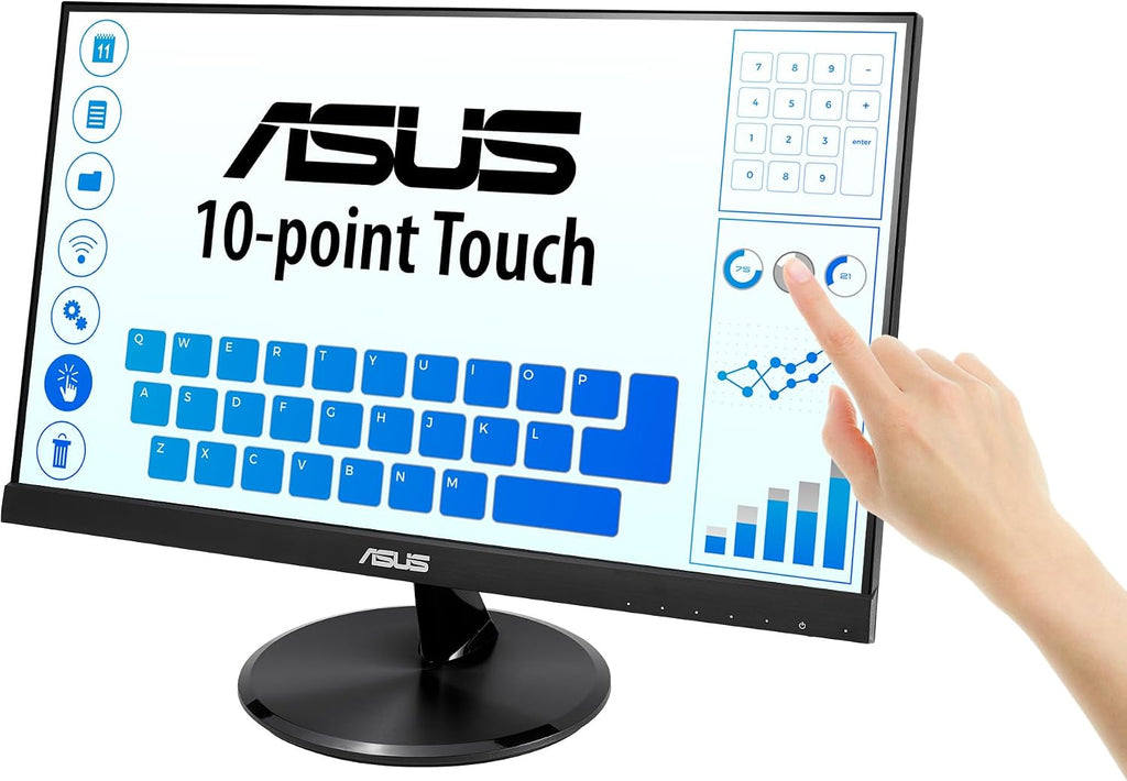 ASUS VT229H 21.5' Monitor 1080P IPS 10-Point Touch Eye Care with HDMI VGA, Black