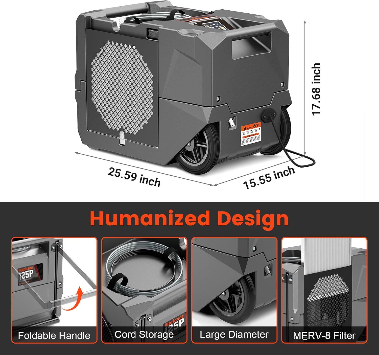 Abestorm 264 PPD Commercial Dehumidifiers with Pump and Drain Hose, Portable Industrial Dehumidifiers for Large Space, Basement, Home and Garage, Auto Defrosting