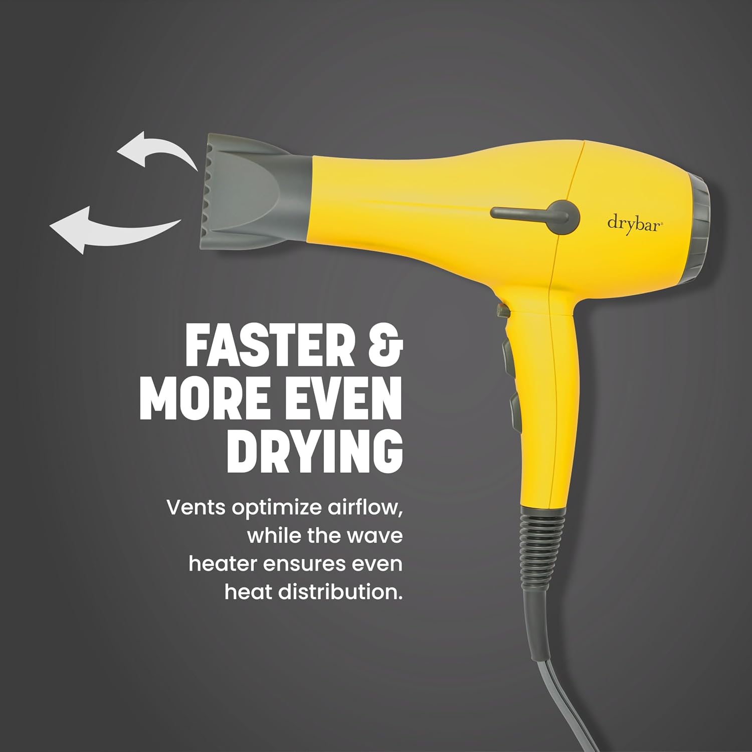 Drybar Buttercup Blow Dryer, Faster Drying, More Shine, Less Frizz, Ultra Powerful yet Lightweight Professional Hair Dryer