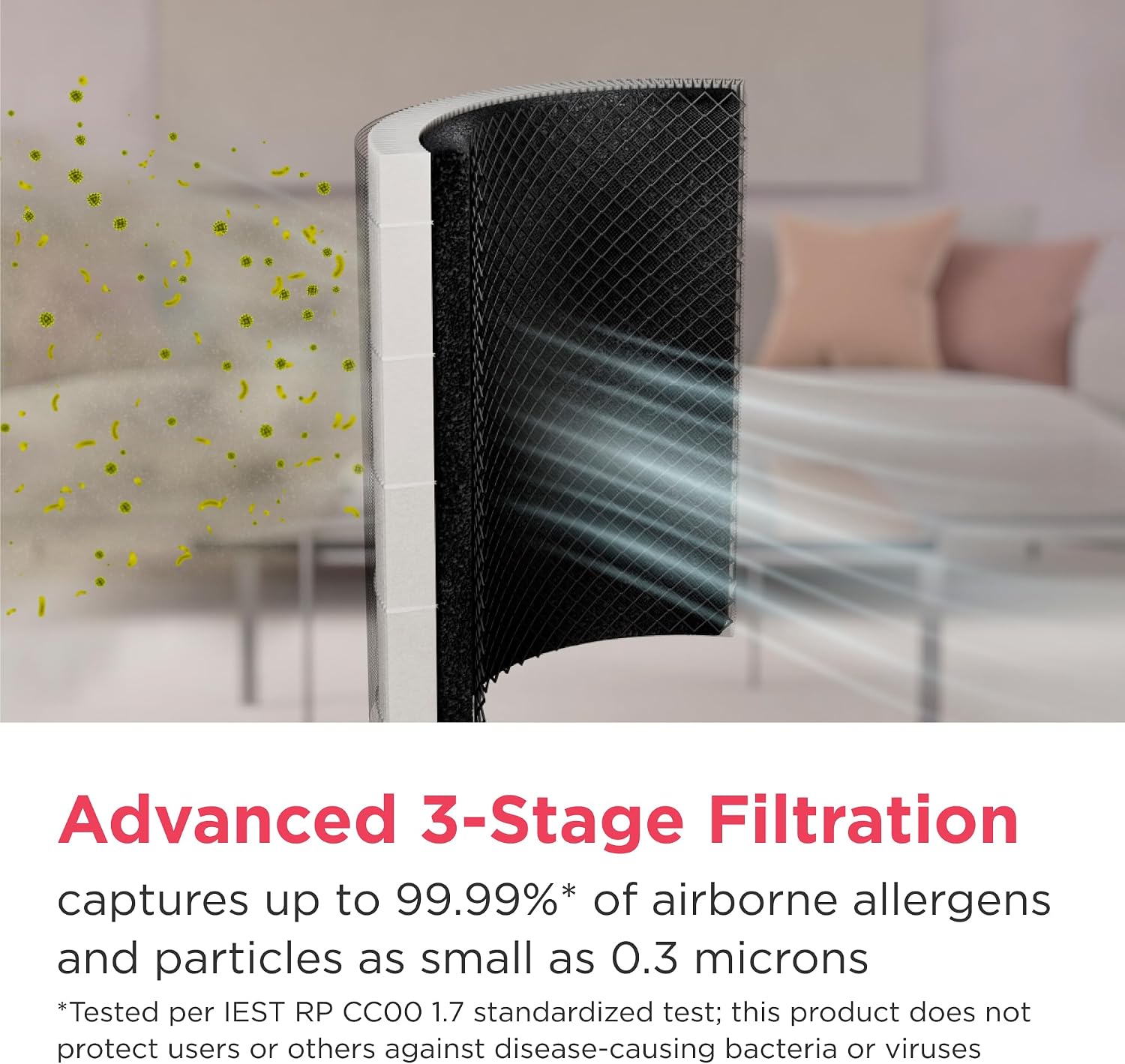 Frigidaire PureA300 HEPA Air Purifier with Wi-Fi for Small Bedrooms, Covers up to 850 Sq. Ft., 3-Stage Filtration, Energy Star Certification, Air Quality Monitoring, Smart Mode, Ultra Quiet, White