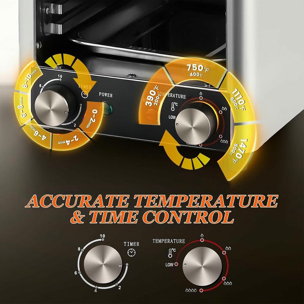 Small Steak Oven, Portable Indoor Broiler, 1500°F Stainless Steel Barbecue Grill with 6/8-Tier Adjustable Rack, Steak Cooker Machine for BBQ,110V