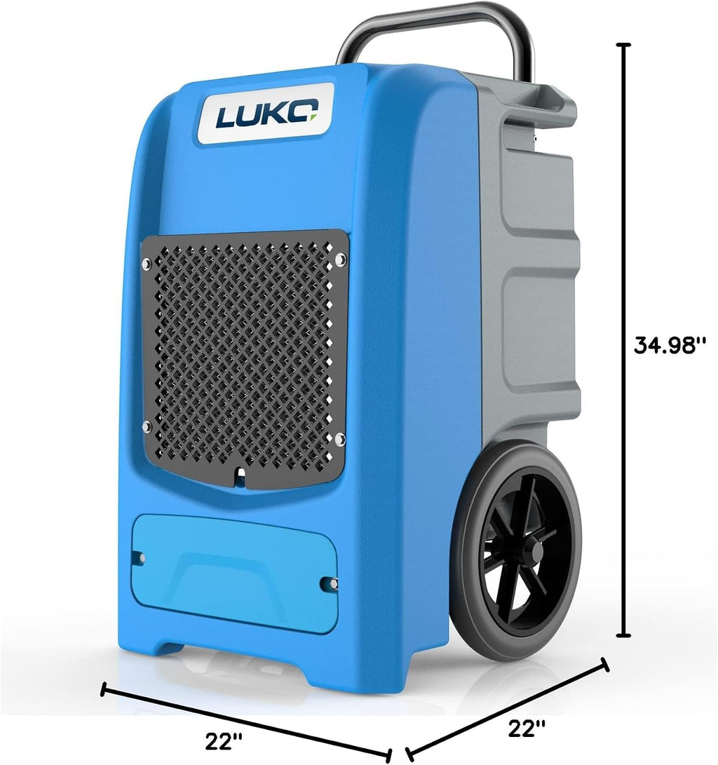 LUKO 190 PPD Commercial Dehumidifier with Built-in Pump & Hose, for 8000 Sq Ft Large Space，Basements, Crawl Spaces, Warehouse, Water Damage Restoration, 5-Year Warranty