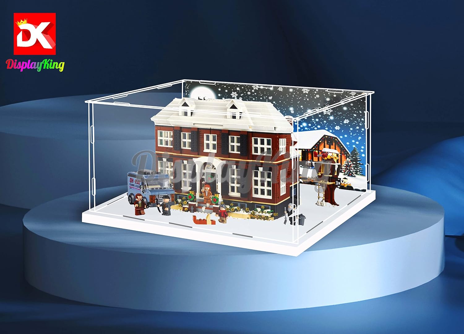 Acrylic Display case with Screw for Lego Home Alone 21330 (Lego Set is not Included) (with Theme Background)