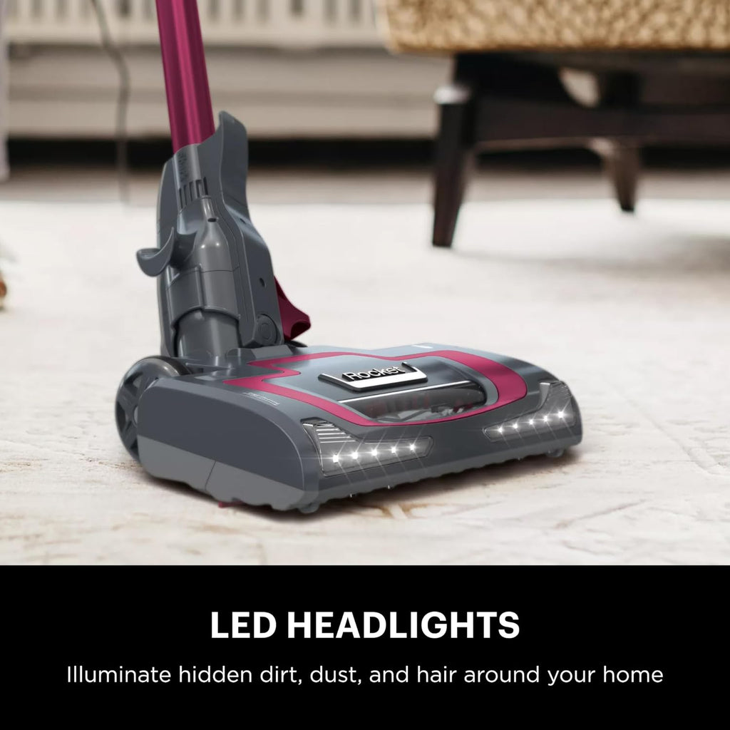 Shark HV371 Rocket Pro DLX Corded Stick, Removable Hand Vacuum, Advanced Swivel Steering, XL Cup, Crevice Tool, Upholstery Tool & Anti-Allergen Dust Brush, Fuchsia, Capacity