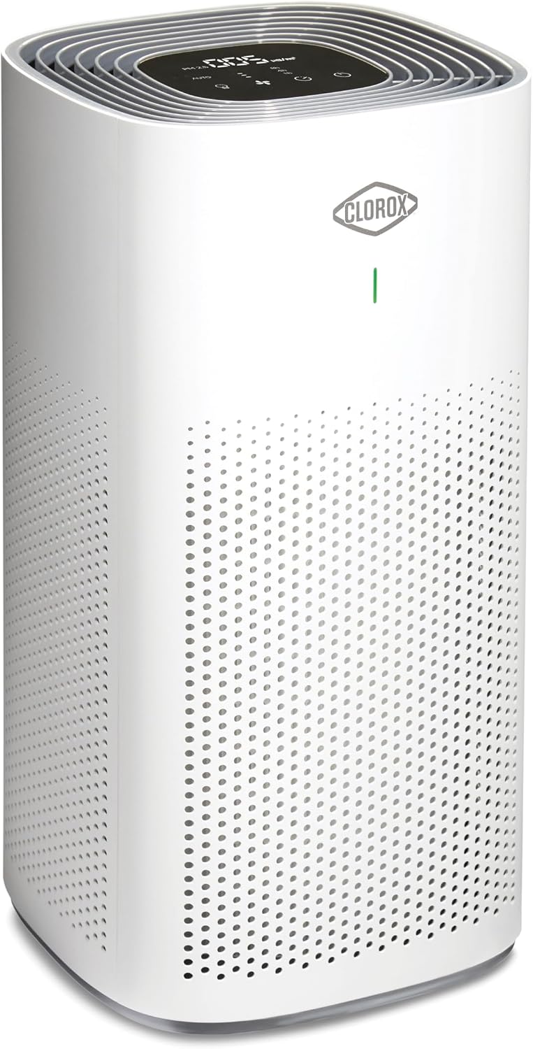 Clorox HEPA Air Purifiers for Home, True HEPA Filter, XL Rooms Up to 2,200 Sq Ft, Removes 99.9% of Mold, Viruses, Wildfire Smoke, Allergens, Pet Allergies, Dust, AUTO Mode, Whisper Quiet