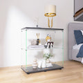 Display Cabinet with Glass Doors, Glass Display Cabinet with Lock, 2-Tier Curio Cabinet&Bookcase for Collectibles, Toys, Books, Glass Storage Cabinet, 32' W x 34' H x 14' D