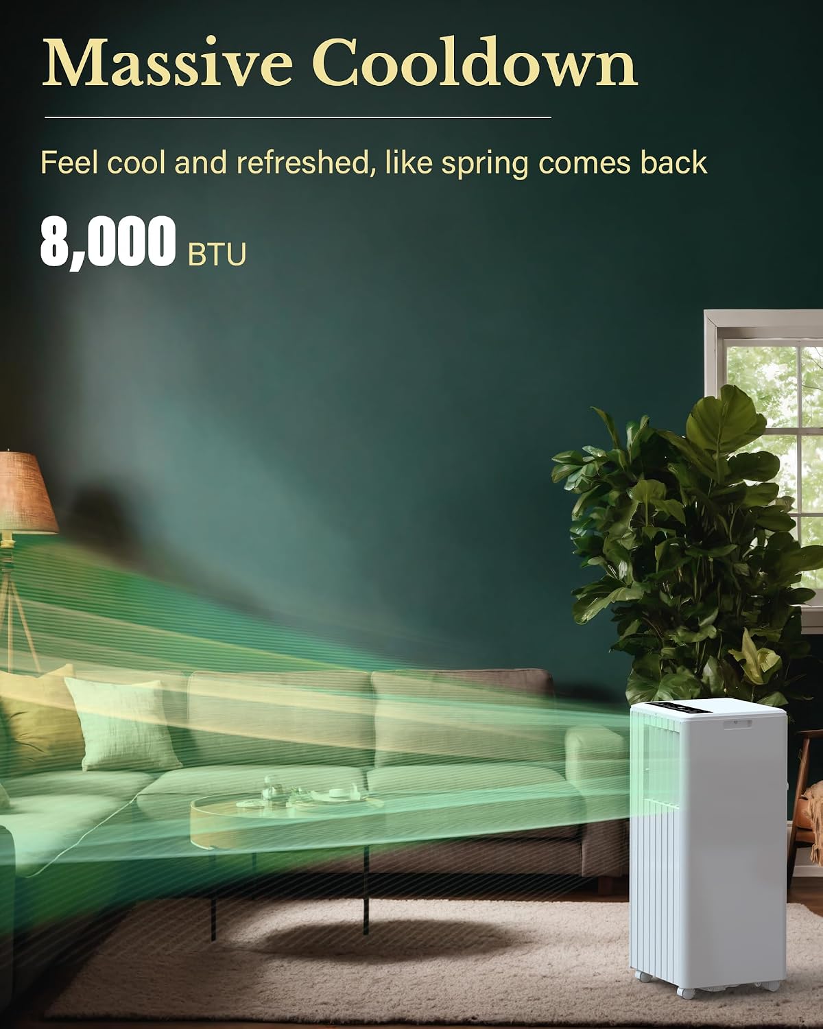 GAOMON 8000 BTU Portable Air Conditioner with Remote Control,3-in-1 Portable AC Unit Up to 350 Sq.Ft,Cool,Fan,Dehumidifier,Bedroom,Office,Apartments