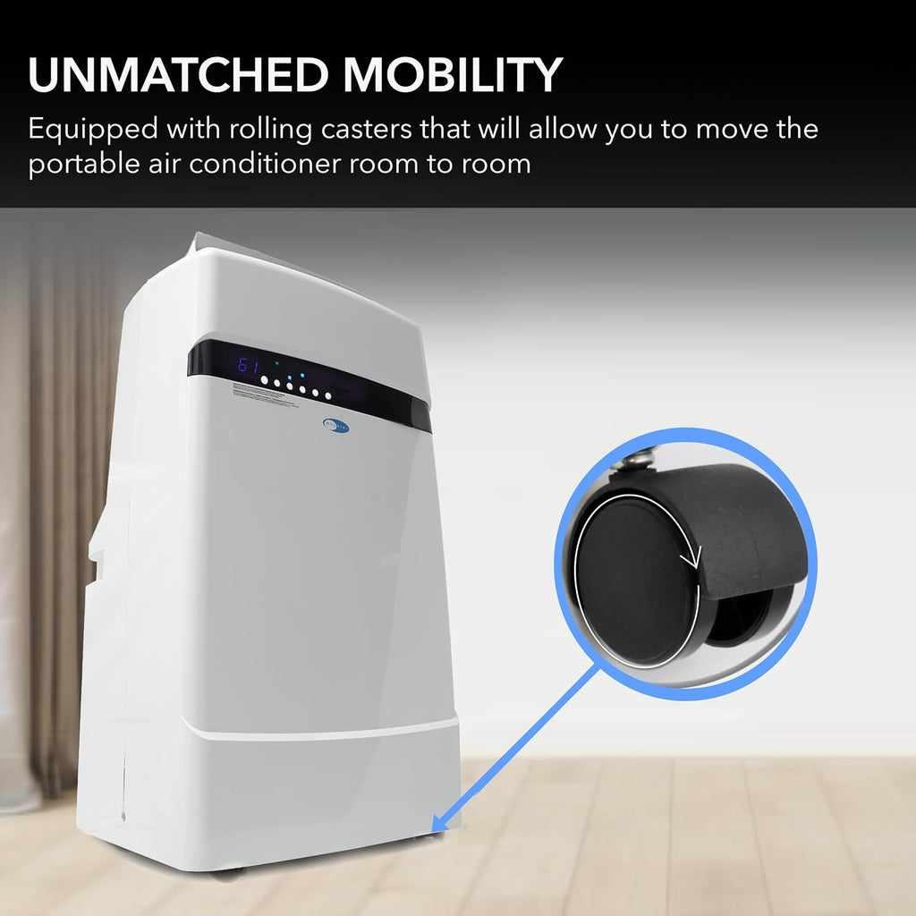 Whynter ARC-12SD 12,000 BTU (6,936 BTU SACC) Dual Hose Cooling Portable Air Conditioner, Dehumidifier, and Fan with Storage bag, up to 400 sq ft in White