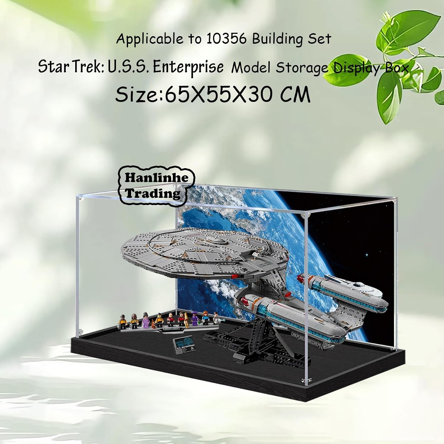 Acrylic Display Case for Lego 10356 Star Trek: Federation Starship Building Set– Dustproof Display Box & Showcase, Display Box Compatible with Lego 10356-Only Display case (Back Spray 1)