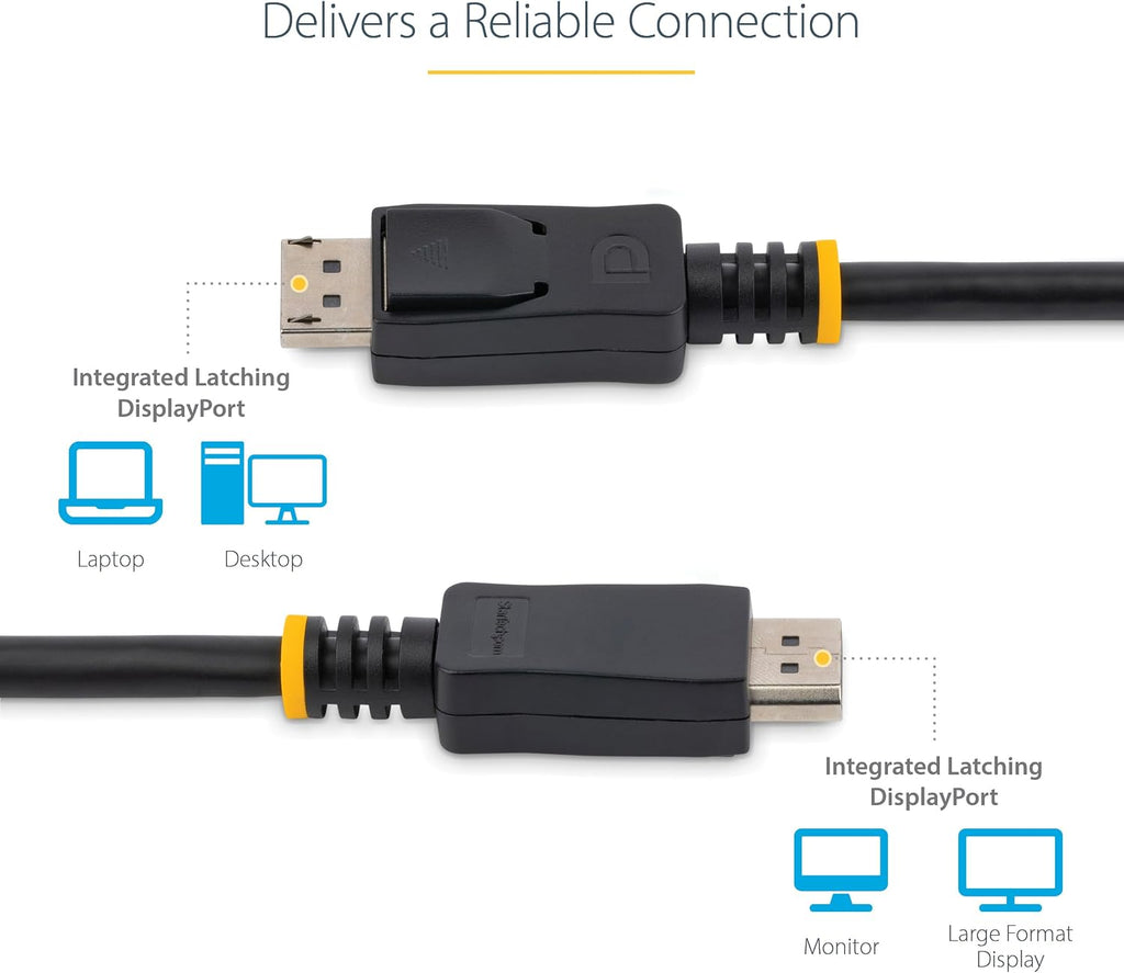 6ft [2m] DisplayPort 1.2 Cable 10 Pack, 4K x 2K UHD VESA Certified DisplayPort Cable, DP Cable/Cord for Monitor, w/ Latches