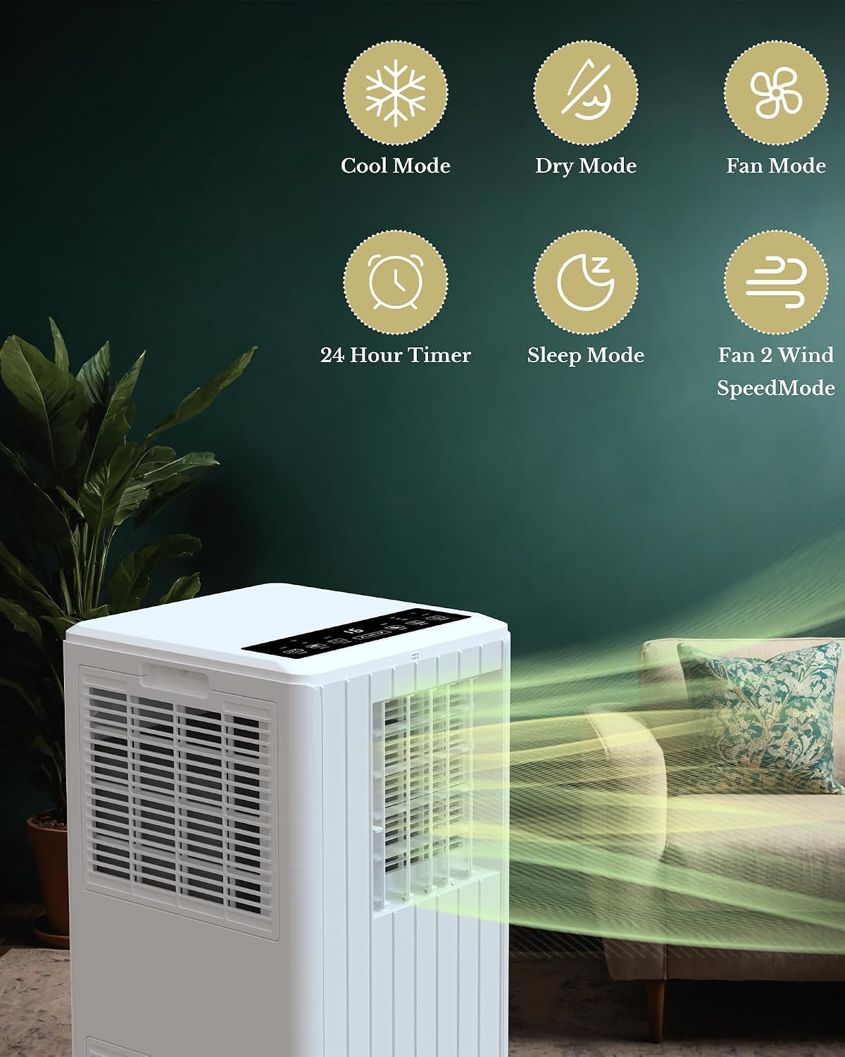 GAOMON 8000 BTU Portable Air Conditioner with Remote Control,3-in-1 Portable AC Unit Up to 350 Sq.Ft,Cool,Fan,Dehumidifier,Bedroom,Office,Apartments