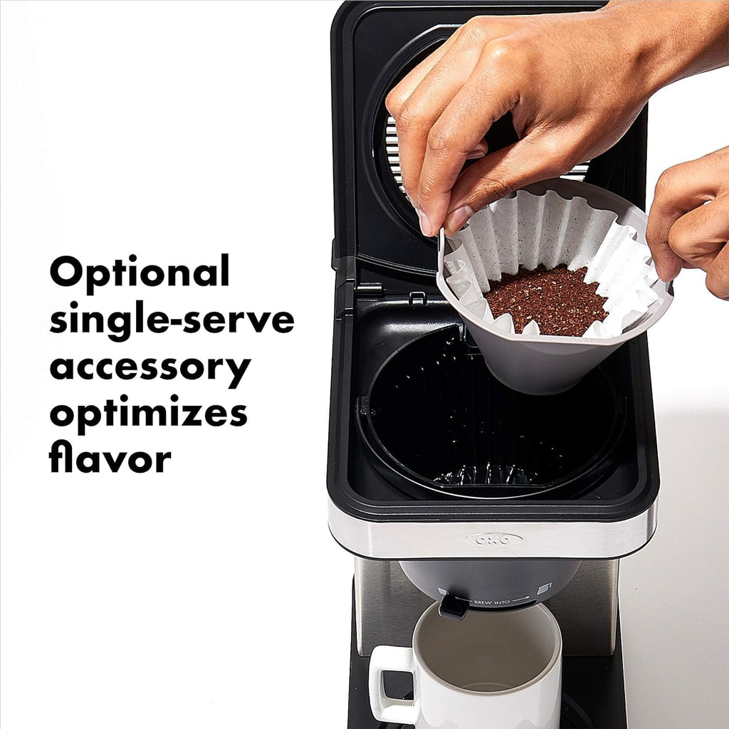 OXO Brew 8 Cup Coffee Maker, Stainless Steel with 100 Count Coffee Filters