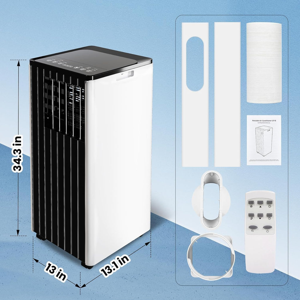 GarveeHome 8000 BTU Portable Air Conditioner, 3-In-1 AC Unit with Fan & Dehumidifier, Quiet Cooling for Rooms Up to 350 Sq.Ft, Remote Control & 24H Timer, Ideal for Bedroom or Apartment Use