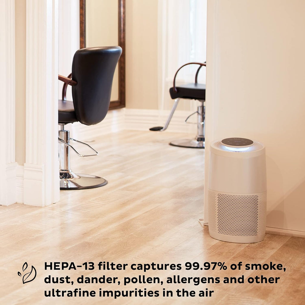 Instant HEPA Quiet Air Purifier From the Makers of Instant Pot with Plasma Ion Technology for Rooms up to 1140ft2, removes 99% of Dust, Smoke, Odors, Pollen & Pet Hair, for Bedrooms, Offices, Pearl