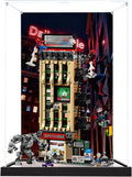 Acrylic Display Case for Lego 76342 The Daily Bugle Model, 3mm Dustproof Display Box, Display Case Compatible with Lego 76342(Model Not Included) (Background 3MM+Mirror C)