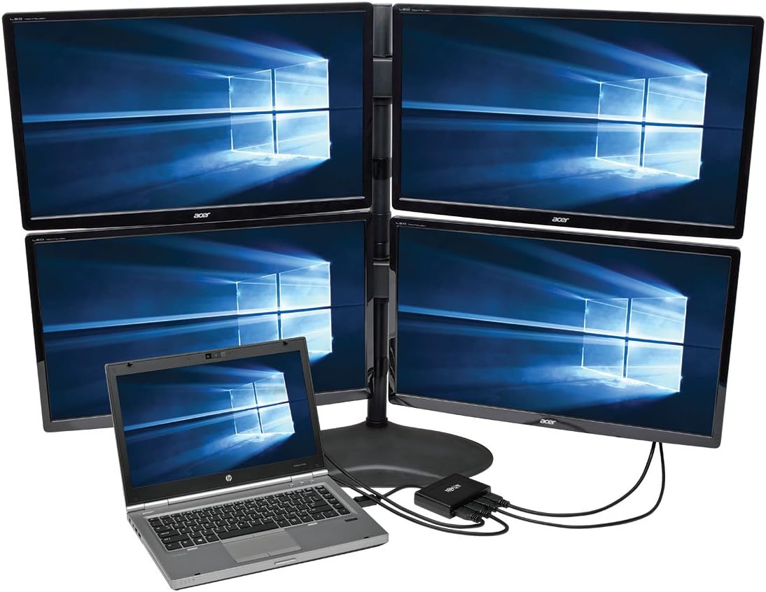 Tripp Lite 4-Port DisplayPort to HDMI Multi Stream Transport Hub MST, DP 1.2, DP to HDMI, 3840x2160 4K x 2K @ 24/30Hz (B156-004-HD-V2)