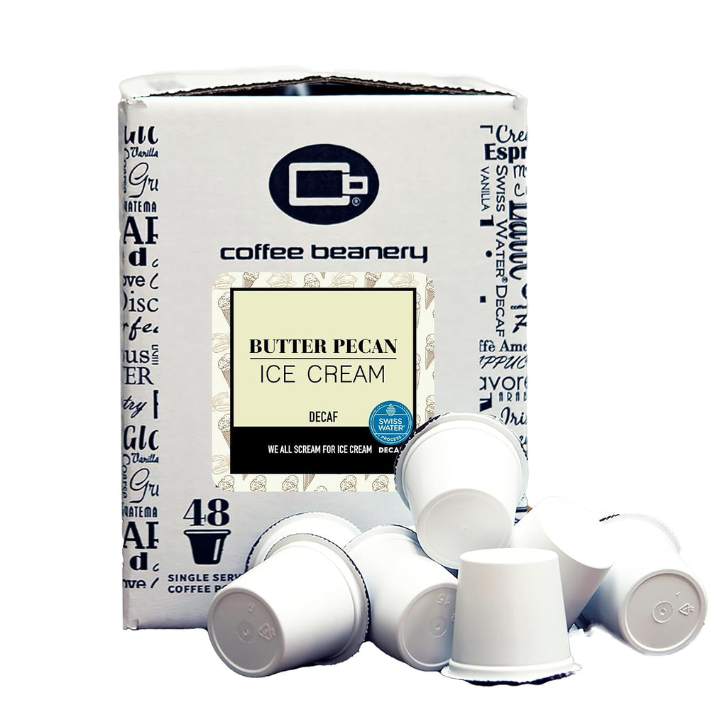 Butter Pecan Ice Cream Decaf Coffee Pods by Coffee Beanery | 96ct Bulk Flavored Decaf Coffee Pods Medium Roast Coffee Pods| 100% Specialty Arabica Coffee| Gourmet Coffee Pods