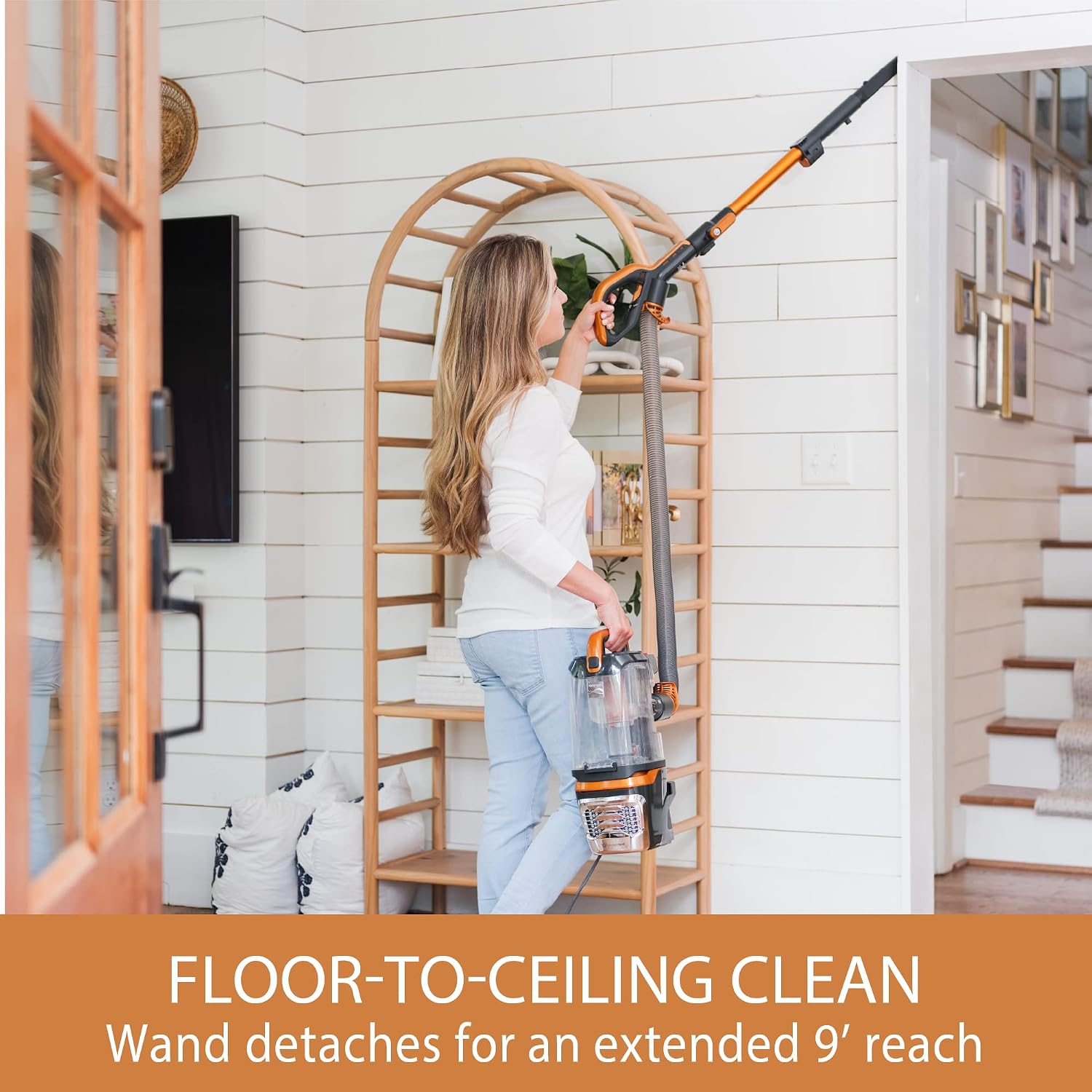 Kenmore DU4080 Featherlite Lift-Up Bagless Upright Vacuum 2-Motor Power Suction Lightweight Carpet Cleaner with HEPA Filter, 2 Cleaning Tools for Pet Hair, Hard Floor, Orange