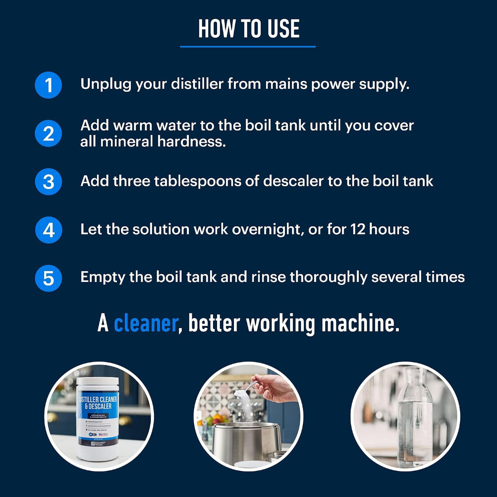 Essential Values Universal Descaler - Espresso Descaling Solution - Coffee Machine Cleaner - Critic Acid Tea Kettle Urn Water Distiller Cleaner - Manufactured in USA - 8 Pack