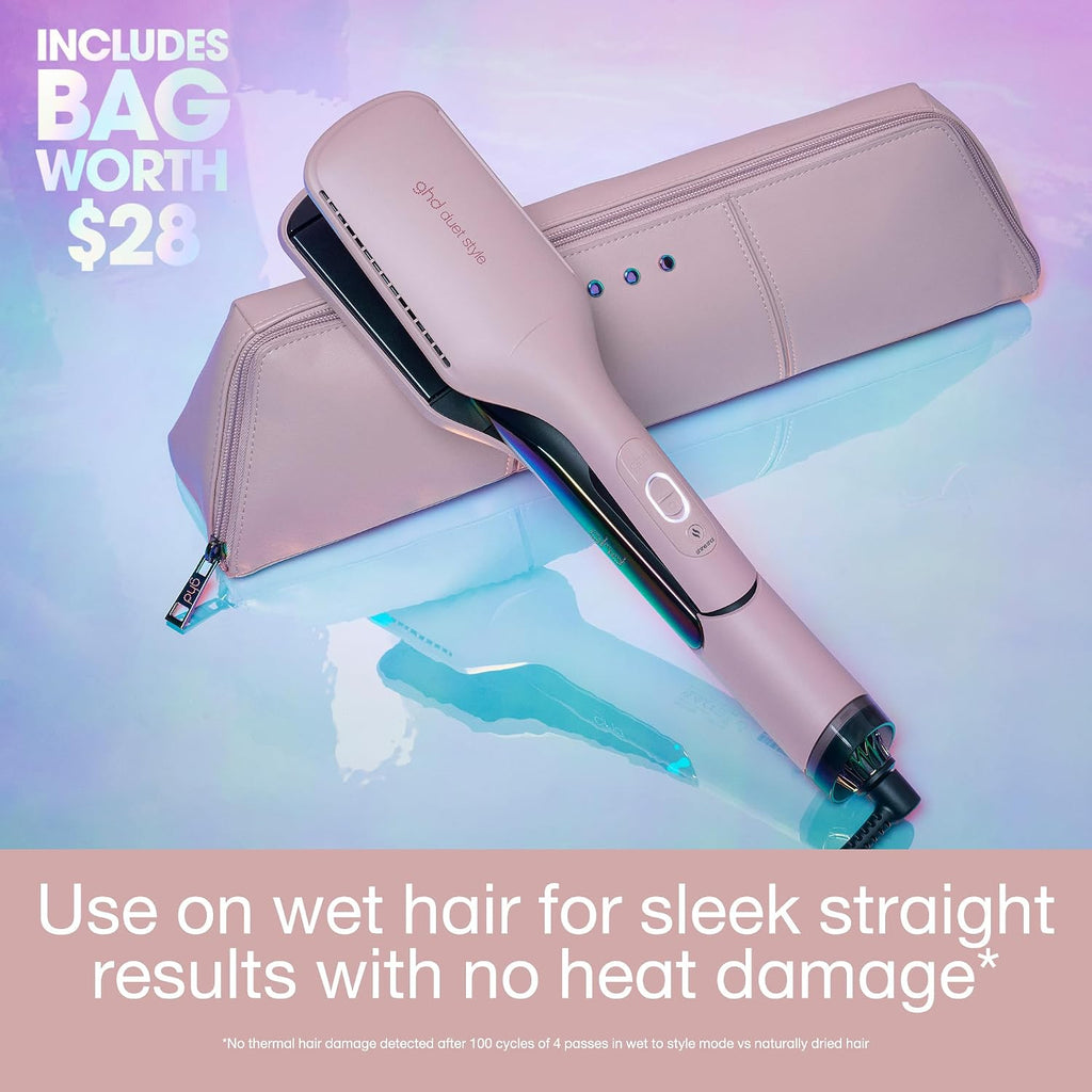 ghd Duet Style - 2-in-1 Flat Iron Hair Straightener + Hair Dryer in One Tool | Transform Hair from Wet to Styled with No Heat Damage | Blow Dry with No Fizz | 2X More Shine